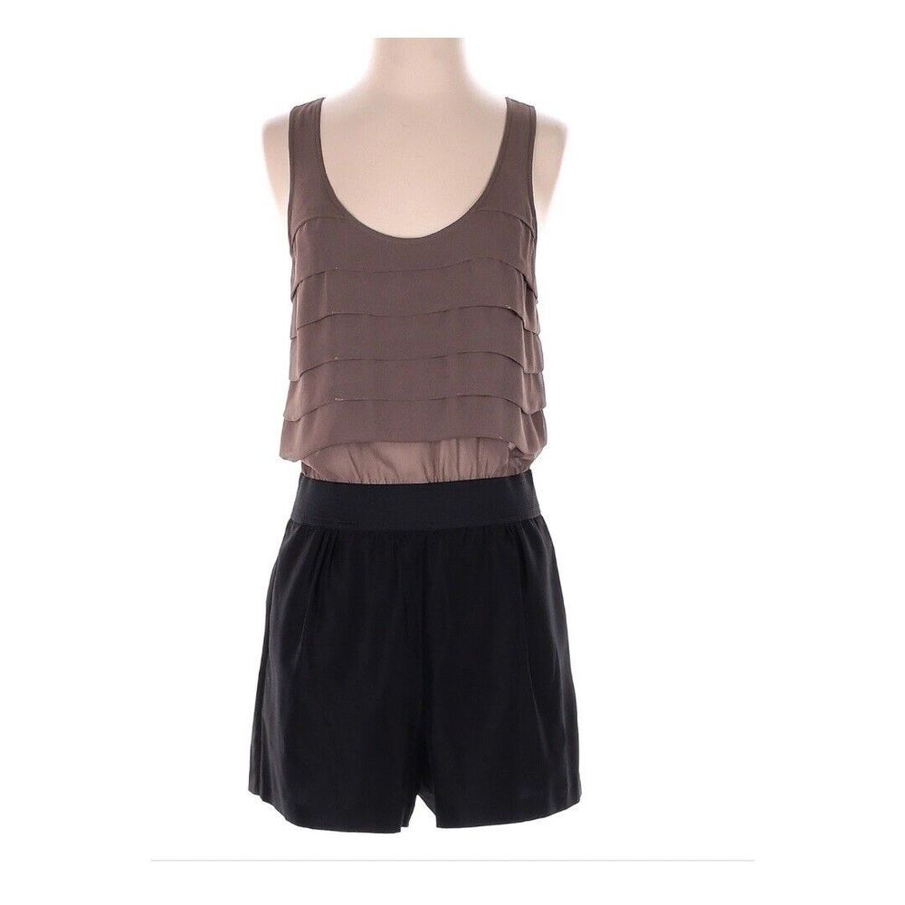 Armani Exchange Romper Scoop‎ Neck Sleeveless Brown/Black Women's Size 6 NWT